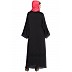 Front open embroidered Dubai abaya- Black